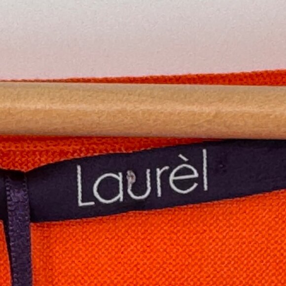Laurel  Womens silk Orange sweater Top poncho Sequin Trim size medium new - Picture 2 of 15